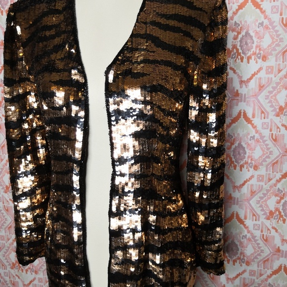 Vintage Small Sequin Tiger Striped Cardigan - Picture 6 of 8